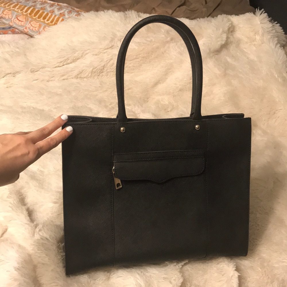 Black structured Rebecca minkoff tote